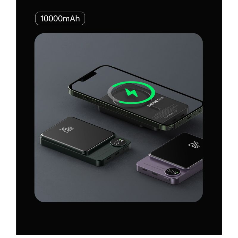 Magnetic Wireless Power Bank 10000mAh Fast Induction Charger for iPhone 12 13 Pro Max Stylish Charging Solution