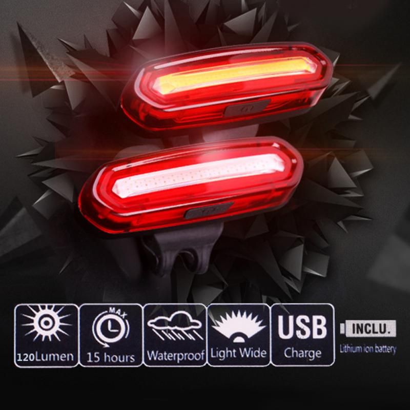 USB Rechargeable Bicycle Rear Light High-Intensity COB Lamp for Urban Commuters Cycling Accessories