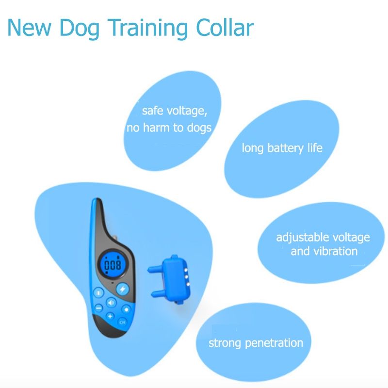 2021 Electric Dog Training Collar with 500m Remote Control Waterproof Rechargeable LCD Display Obedience
