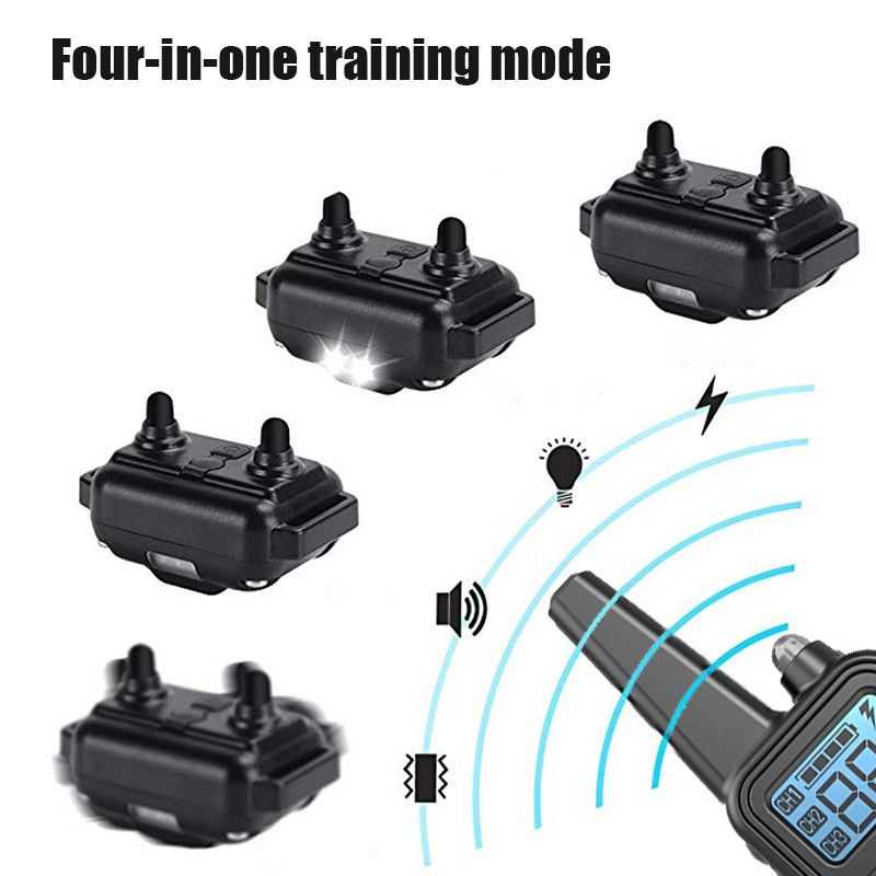 800m Electric Dog Training Collar Waterproof Rechargeable with Adjustable Shock Levels and LCD Display