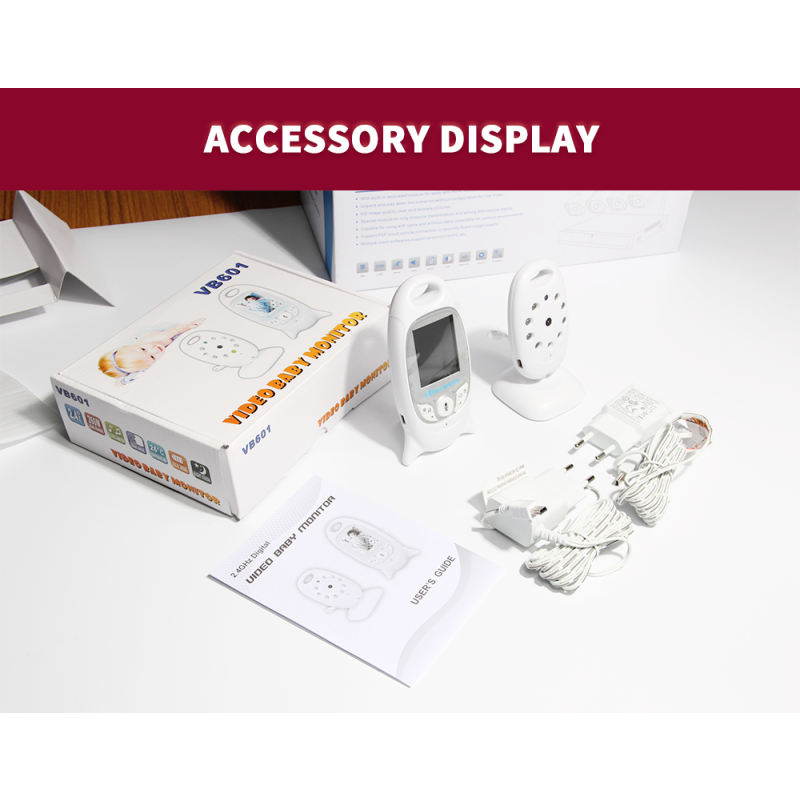 VB601 2.4g Wireless Video Baby Monitor with Two Way Talk Night Vision and Temperature Monitoring