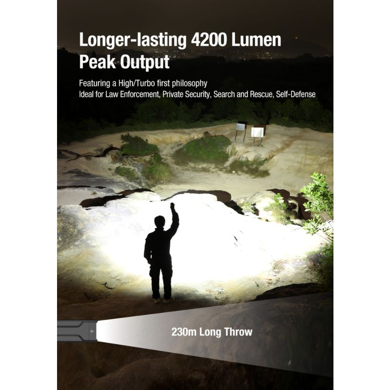 Klarus X1 Ultra-thin EDC Tactical Flashlight Luminus SST-70 LED 4200LM Outdoor Emergency Torch Light