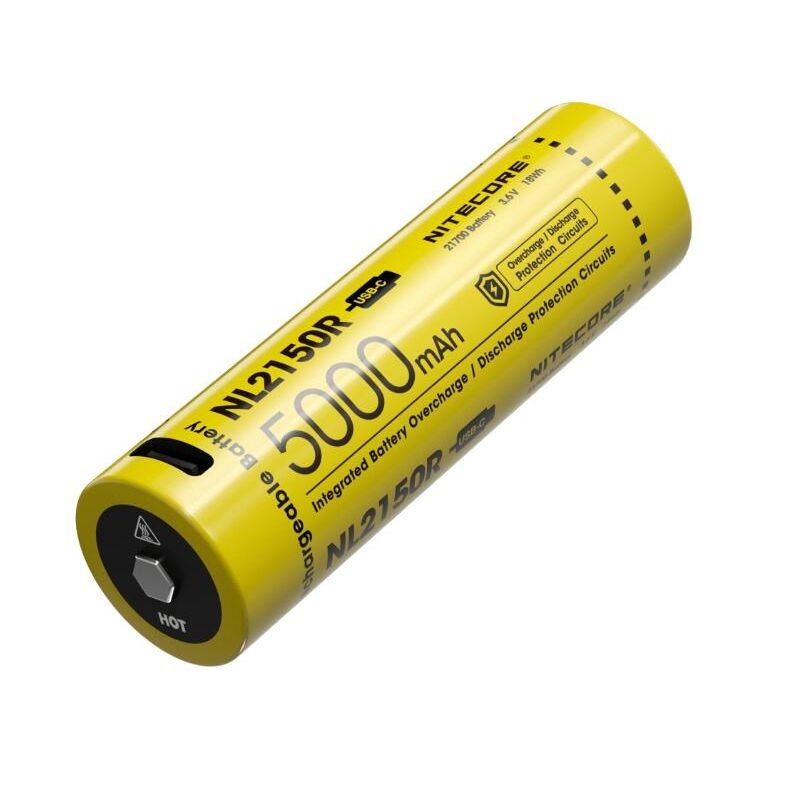 NITECORE NL2150R 5000mAh 3.6V 21700 USB-C Li-ion Rechargeable Battery High Capacity Portable Power Source
