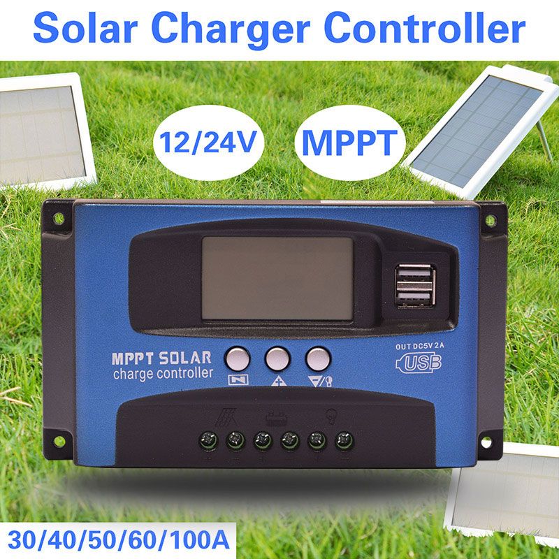 MPPT Solar Charge Controller 30A 40A 50A 60A 100A LCD Display Dual USB Battery Lifespan Extension