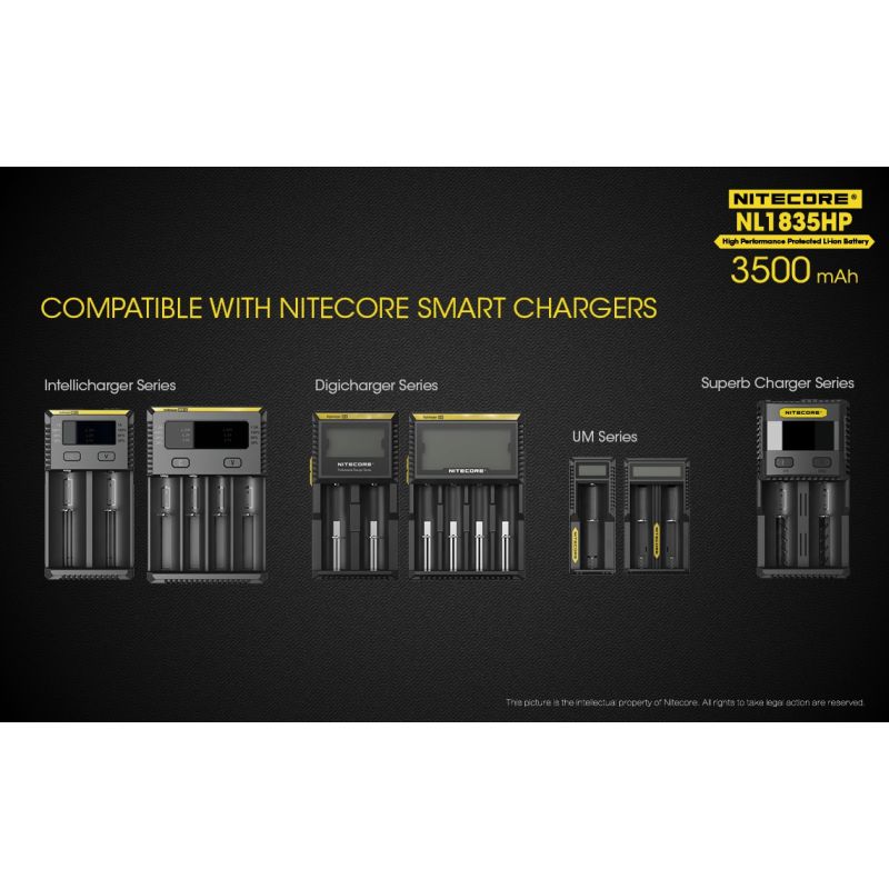 Nitecore NL1835HP 3500mAh Rechargeable 18650 Battery High Performance for Flashlight and Tech Gadgets