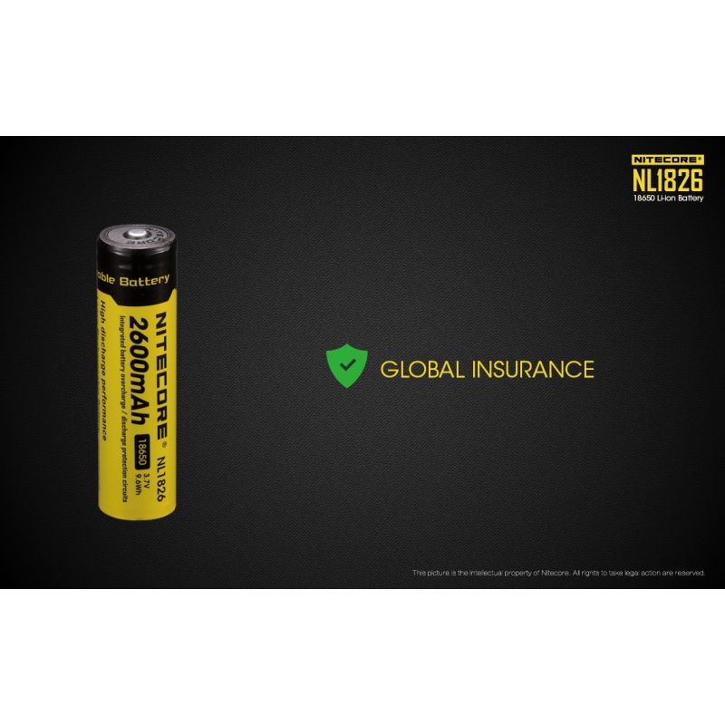 Nitecore 18650 NL1826 Rechargeable Li-ion Battery 2600mAh 3.7V Reliable for Flashlights Cameras High-drain Devices