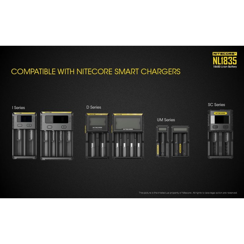 Nitecore 18650 NL1835 3500mAh Li-ion Rechargeable Battery for Long-lasting Power and Reliable Performance