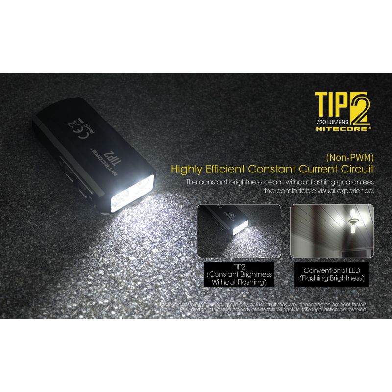 NITECORE TIP2 Keychain Flashlight 720 Lumens USB Rechargeable LED Light for Camping Gear or Everyday Carry