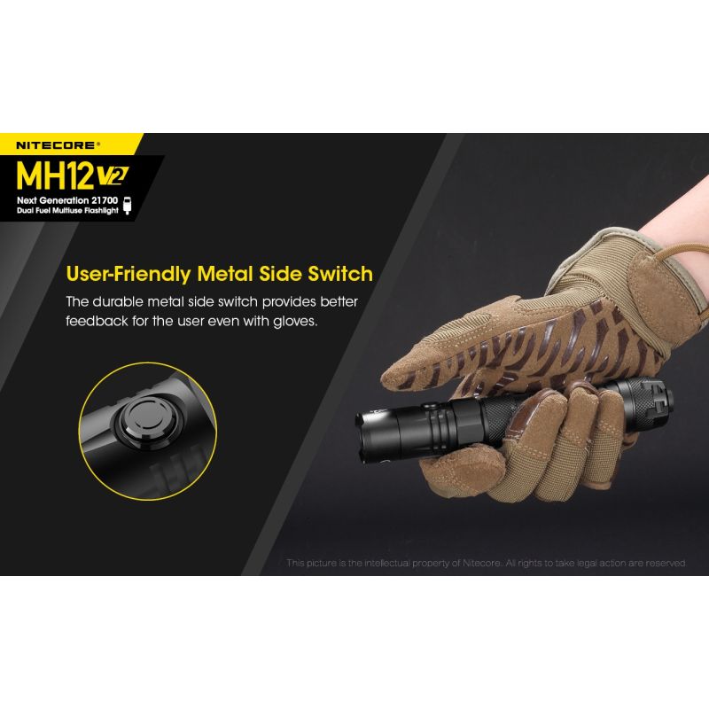 Nitecore MH12 V2 XP-L2 V6 LED Flashlight 1200 Lumens Portable Bright Outdoor Lighting Reliable Illumination