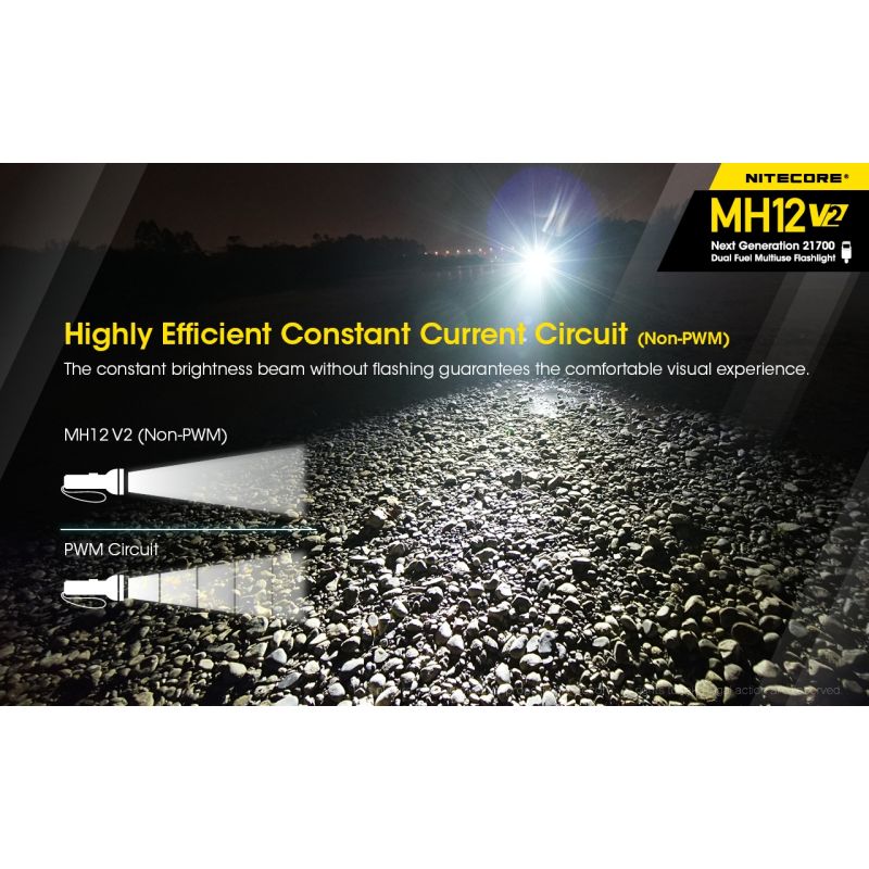 Nitecore MH12 V2 XP-L2 V6 LED Flashlight 1200 Lumens Portable Bright Outdoor Lighting Reliable Illumination