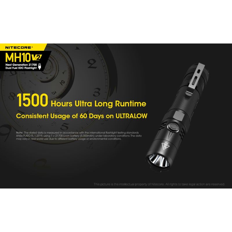 NITECORE MH10 V2 Compact 1200 Lumens LED Flashlight USB-C Charging Durable Adventure Gear High Performance
