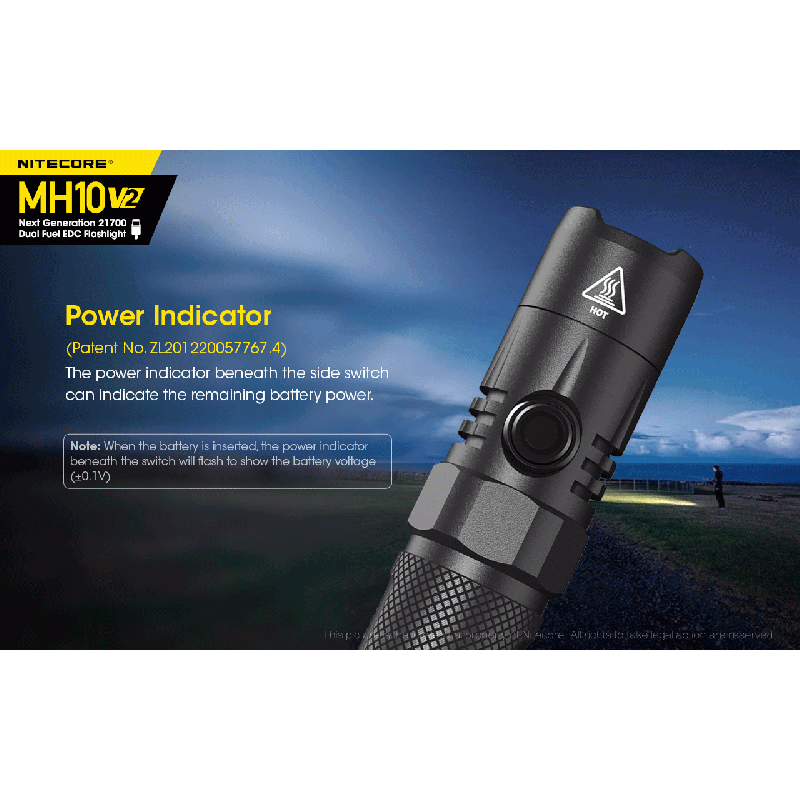 NITECORE MH10 V2 Compact 1200 Lumens LED Flashlight USB-C Charging Durable Adventure Gear High Performance