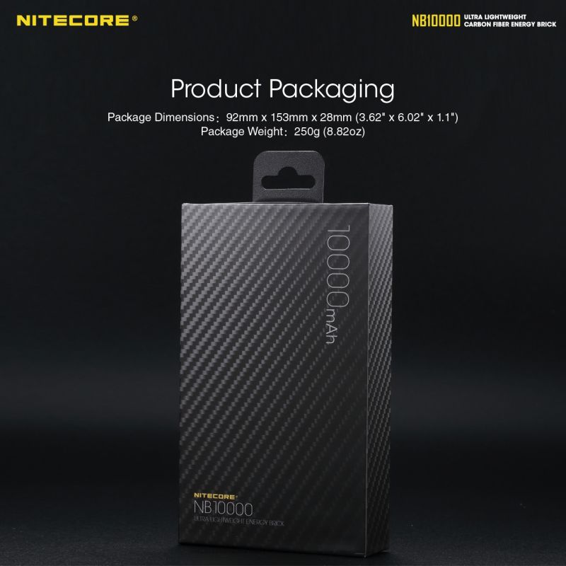 NITECORE NB10000 QC Dual Port USB-C 10000mAh Power Bank Lightweight Fast Charging for Travel and Outdoor