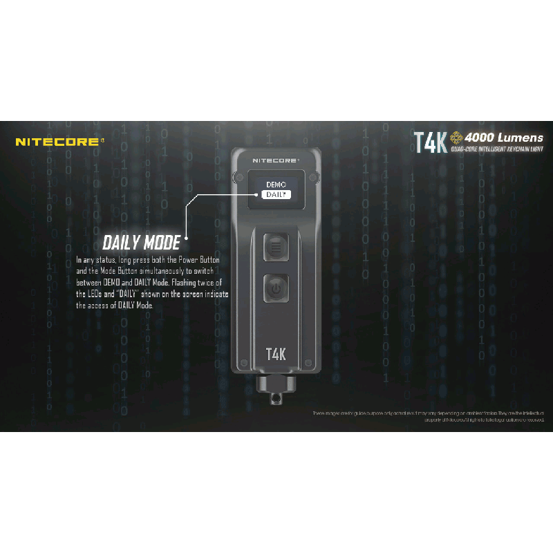 Nitecore T4K 4000 Lumens Portable Keychain Flashlight USB-C Compact Outdoor Gear with XP-L2 V6 LEDs