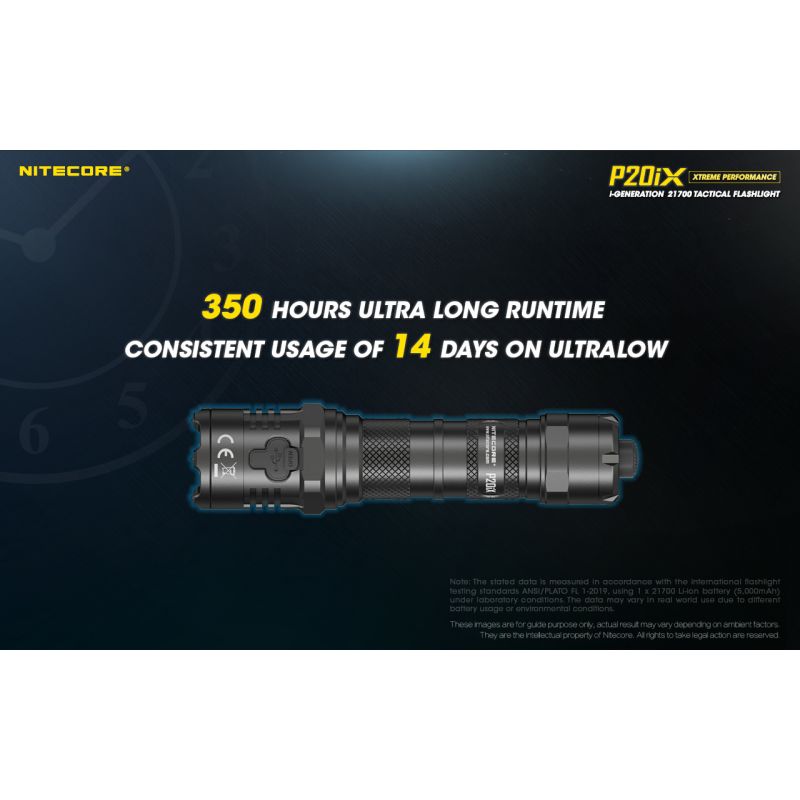 Nitecore P20iX Tactical Flashlight 4000 Lumens USB-C Rechargeable Outdoor High Lumen Strobe Mode Flashlight