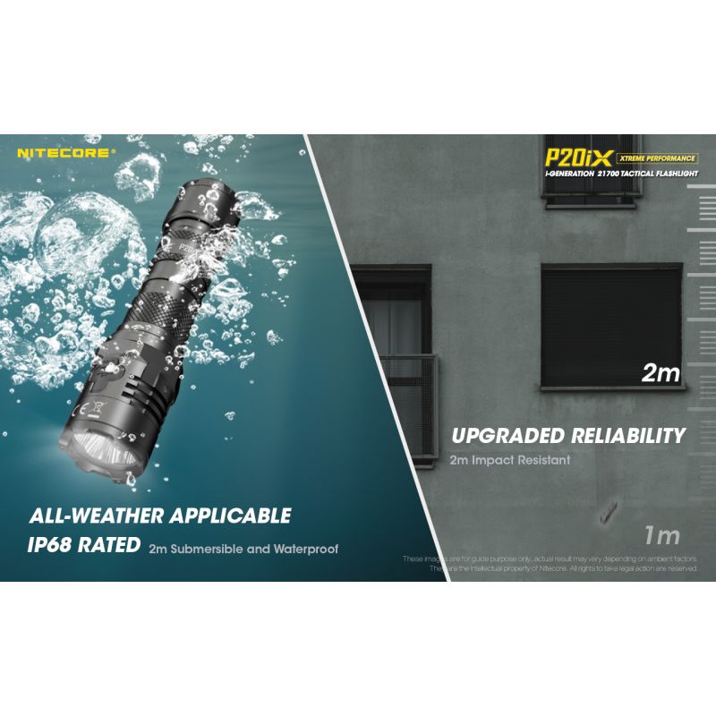 Nitecore P20iX Tactical Flashlight 4000 Lumens USB-C Rechargeable Outdoor High Lumen Strobe Mode Flashlight