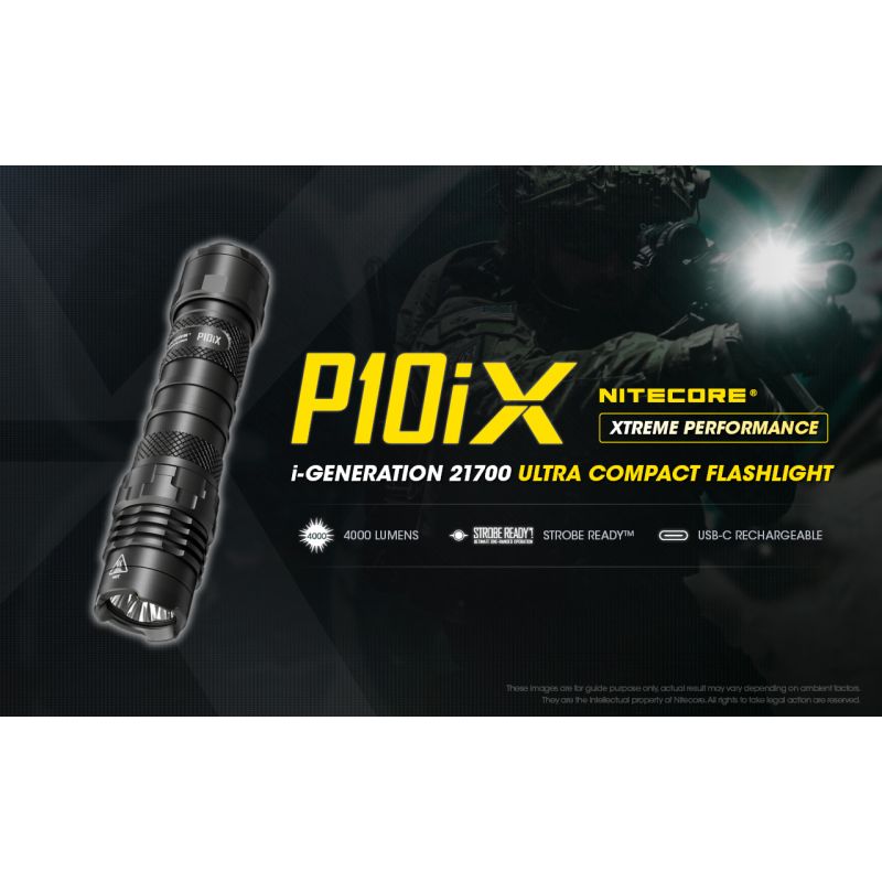 Nitecore P10iX 4000 Lumens Powerful Tactical Flashlight 4 x XP-L2 V6 LED 158m Beam Long Runtime Durability
