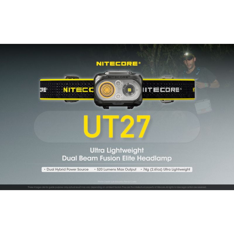 Nitecore UT27 LED Headlight 520 Lumens 2 x XP-G3 S3 Tech Rugged Design Versatile Modes for Night Adventure