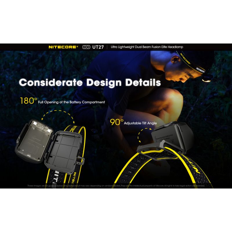 Nitecore UT27 LED Headlight 520 Lumens 2 x XP-G3 S3 Tech Rugged Design Versatile Modes for Night Adventure