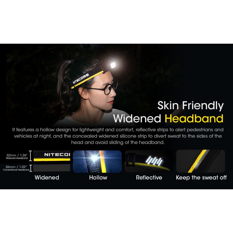 NITECORE NU43 Rechargeable Headlamp 1400 Lumens Red White Light Long Battery Life Outdoor Camping Gear