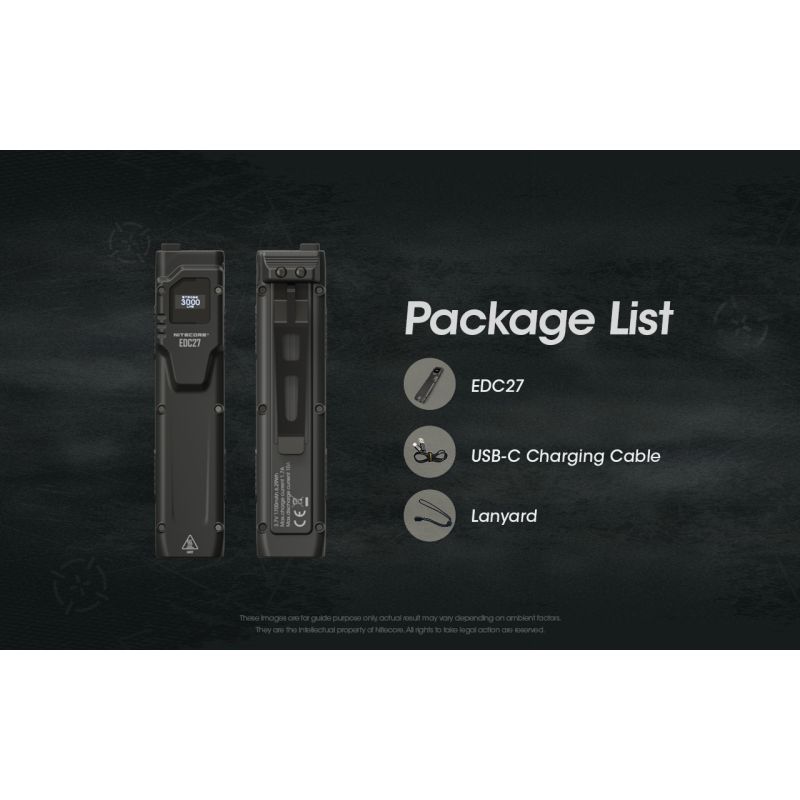 NITECORE EDC27 Lightweight 3000 Lumen Rechargeable Flashlight for Outdoor Adventures and Emergency Preparedness