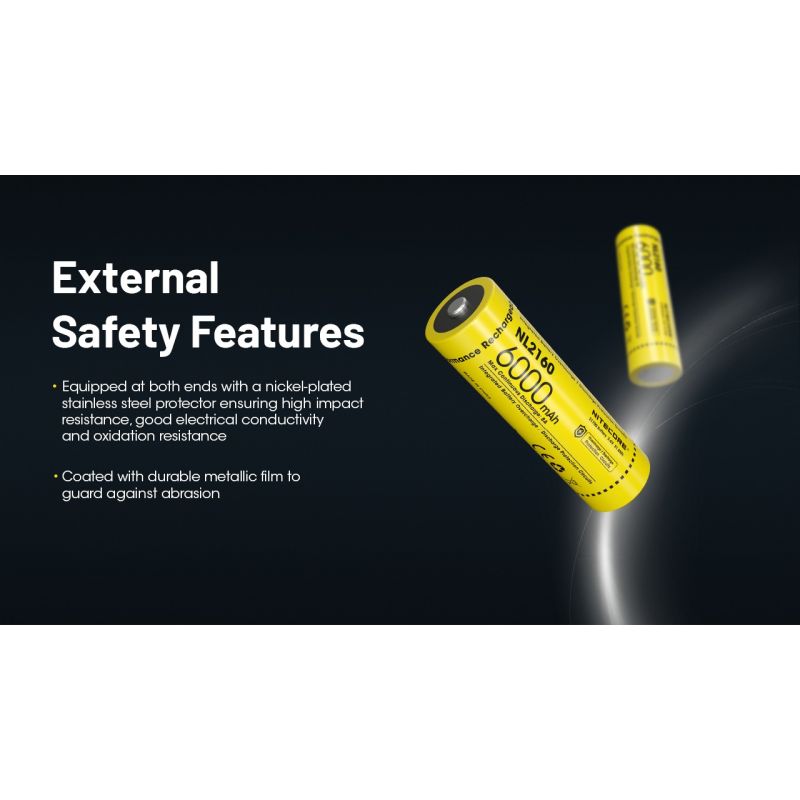 NITECORE NL2160 6000mAh 21700 Li-ion Rechargeable Battery 
