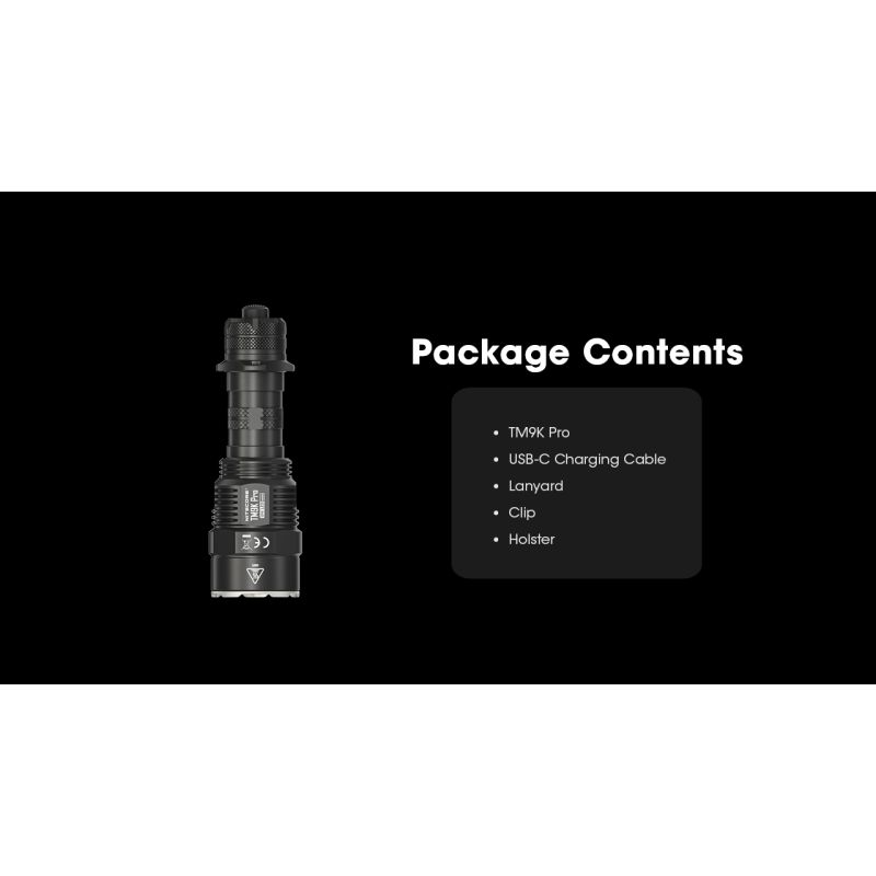 Nitecore TM9K PRO 9900 Lumen Durable Rechargeable Flashlight with USB-C and 510m Beam for Outdoor Adventures