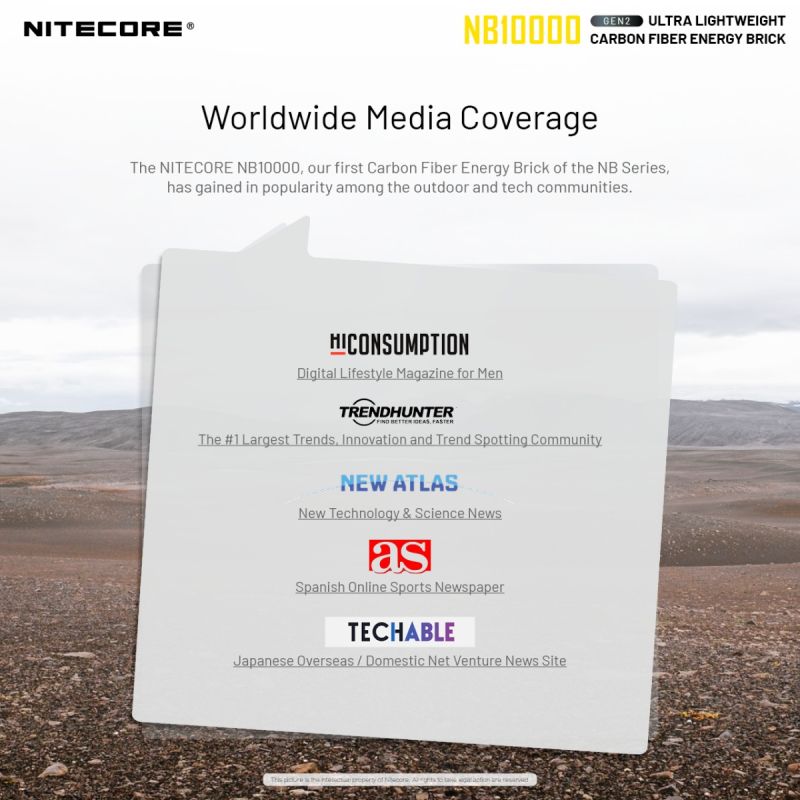 Nitecore NB10000 Gen II Ultra-slim 10000mAh Power Bank with QC Quick-Charge Lightweight Travel Charger