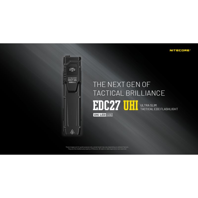 NITECORE EDC27 UHi 3100 Lumens Compact USB-C Rechargeable Flashlight for Camping Emergencies Outdoor Use