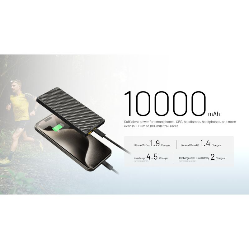 Nitecore NB10000 Gen III Ultra-Slim Power Bank 10000mAh Fast Charging Portable Charger with Dual USB-C Ports