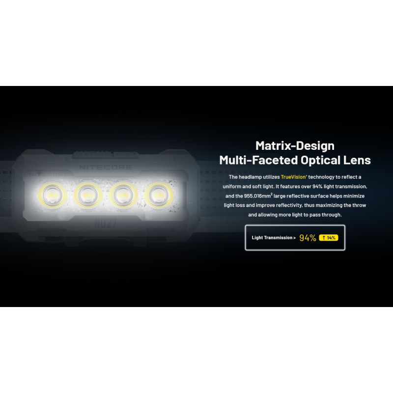NITECORE NU27 LED Rechargeable Headlamp 600 Lumens MCT Technology Camping Hiking Trail Running Outdoor Gear