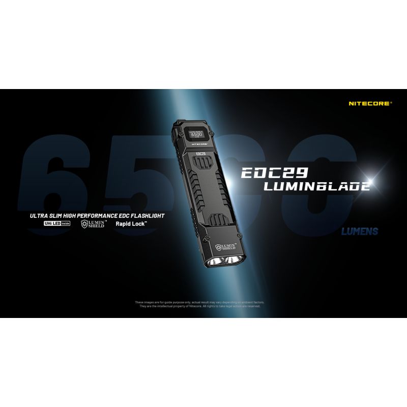 NITECORE EDC29 6500 Lumens USB-C Rechargeable Flashlight Long-Range Visibility Everyday Carry Adventure