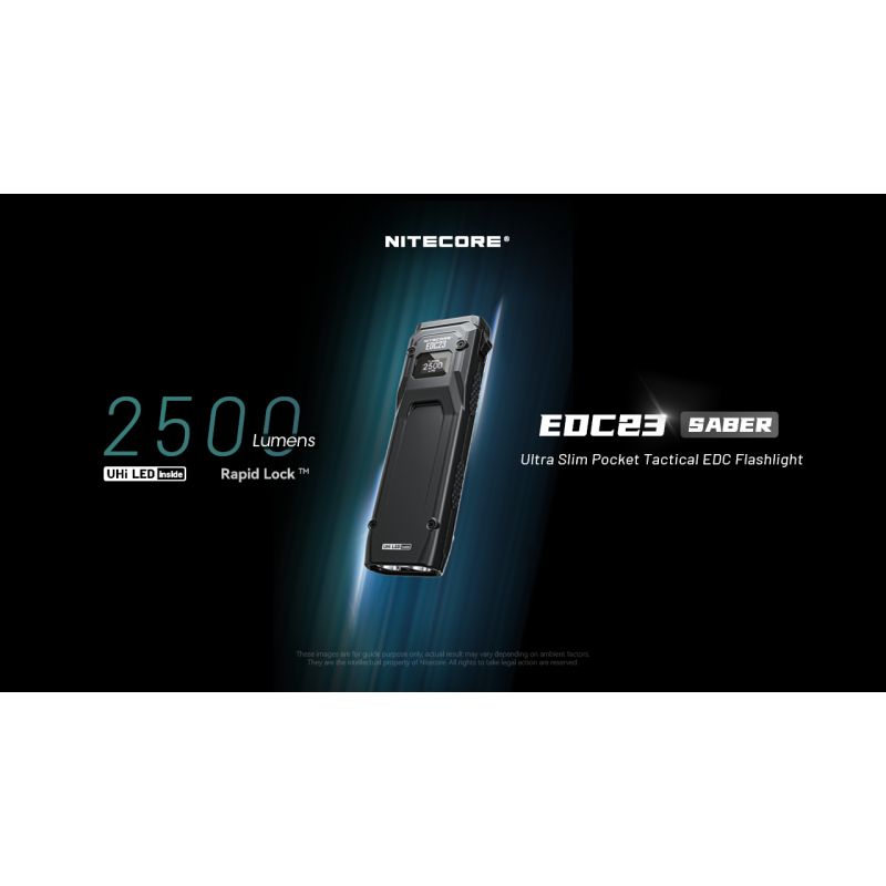 NITECORE EDC23 UHi LED Flashlight 2500 Lumens USB-C Rechargeable Compact Durable Outdoor Everyday Carry
