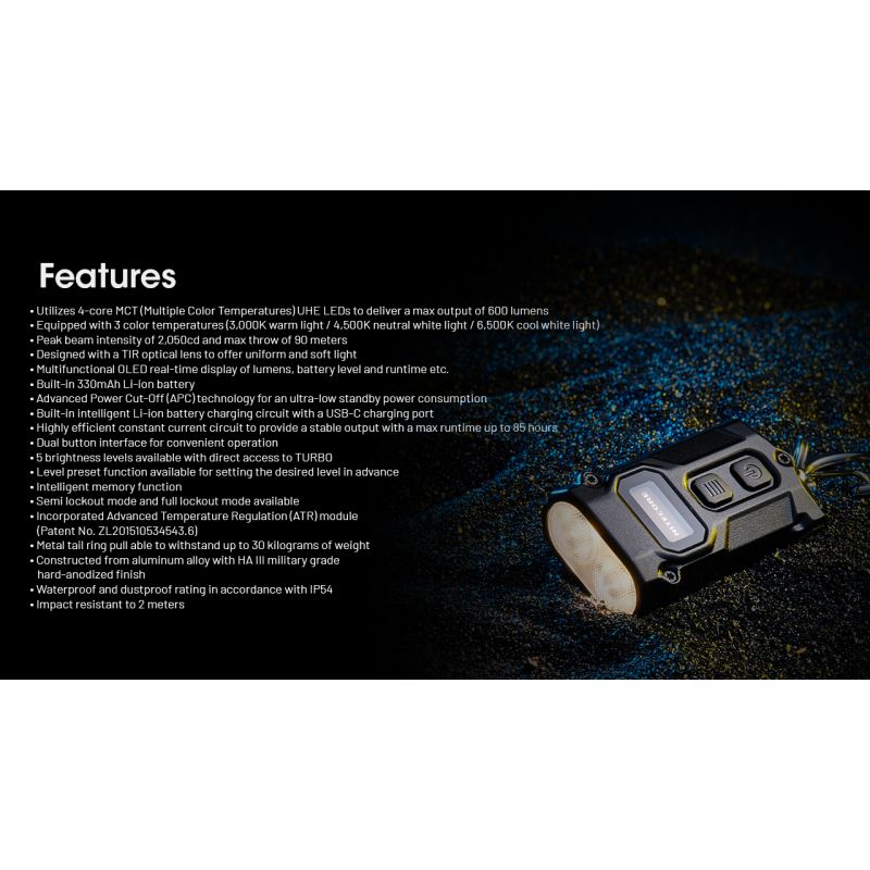 NITECORE TINI3 Keychain Light 600 Lumens Mini EDC Flashlight with Rechargeable Battery Ultra-Compact Design