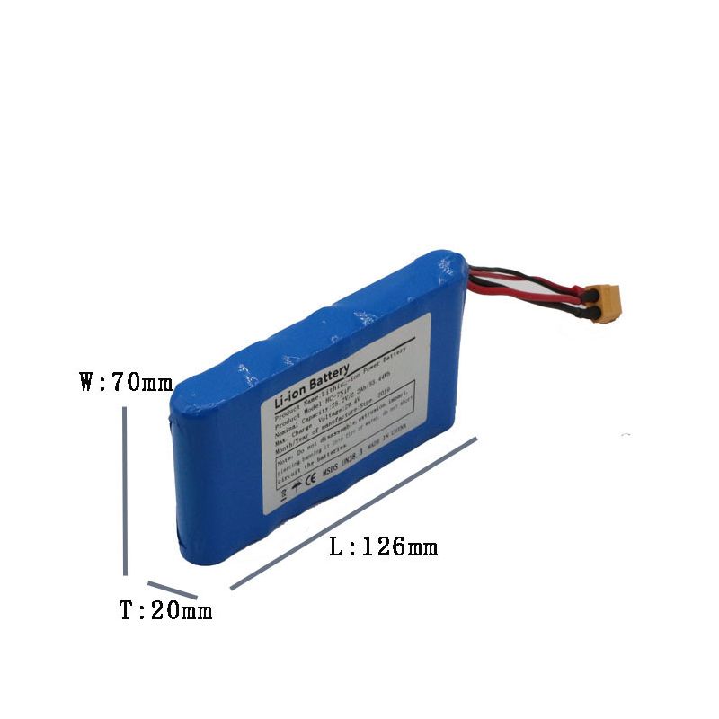 Lightweight 25.2V 5C Battery Pack for Skateboards High-Performance 18650 Li-Ion Long-Lasting with Safety Features