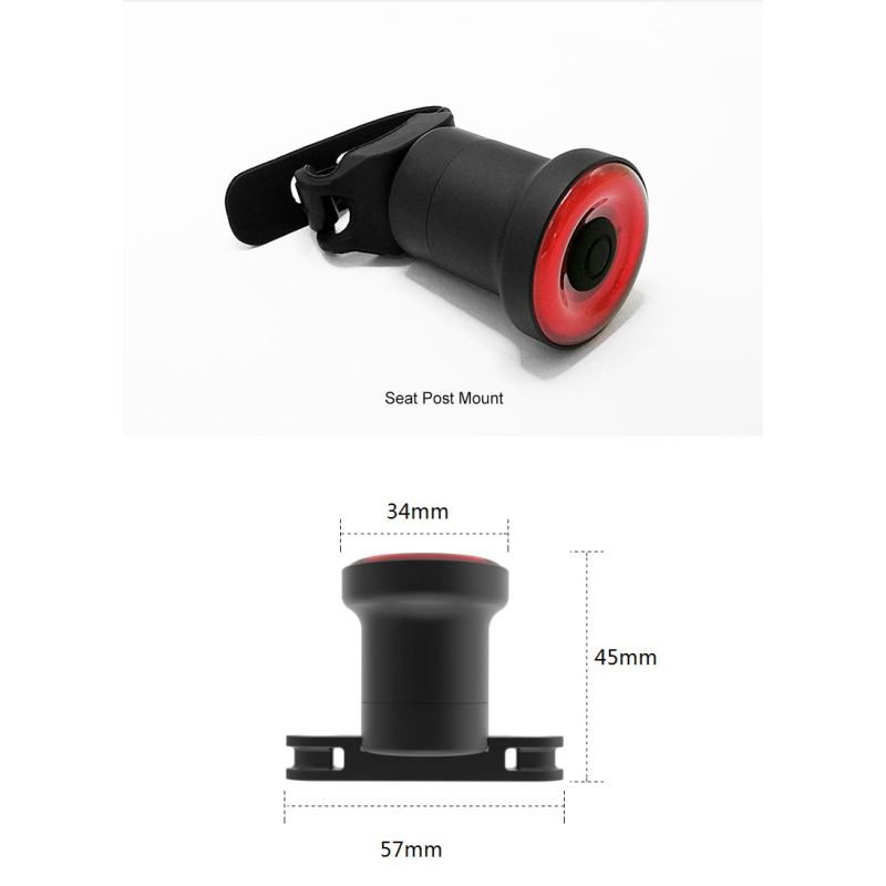 Xlite100 Intelligent Bike Tail Light USB Rechargeable Rear Light Cycling Visibility Super Bright COB LED