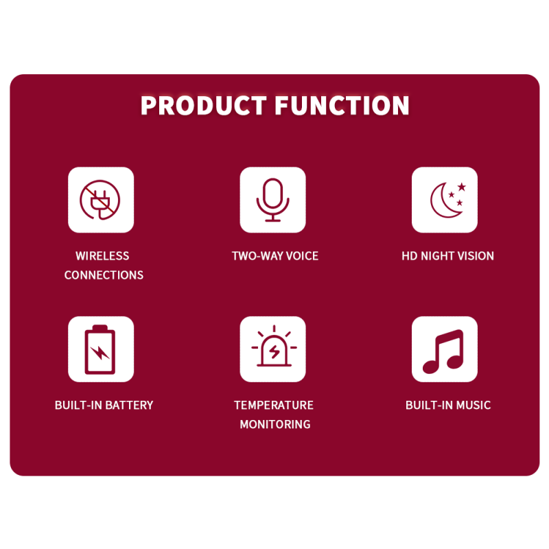 VB601 2.4g Wireless Video Baby Monitor with Two Way Talk Night Vision and Temperature Monitoring