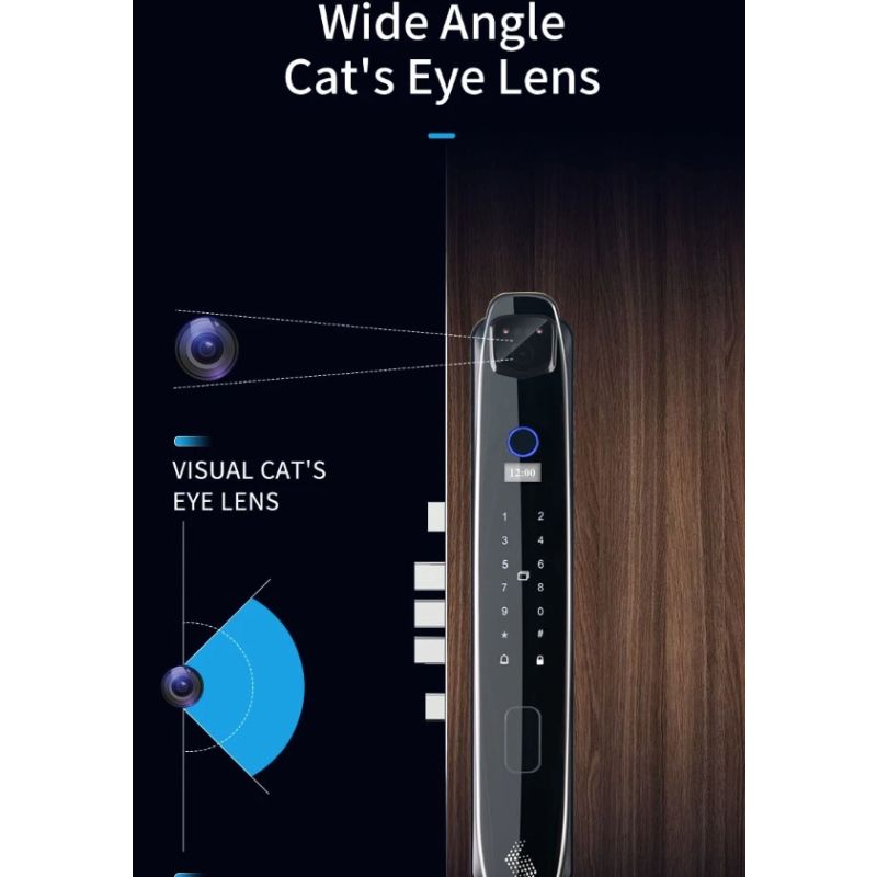 3D Face Smart Door Lock Security Camera Monitor with Intelligent Fingerprint Modern Home Security System