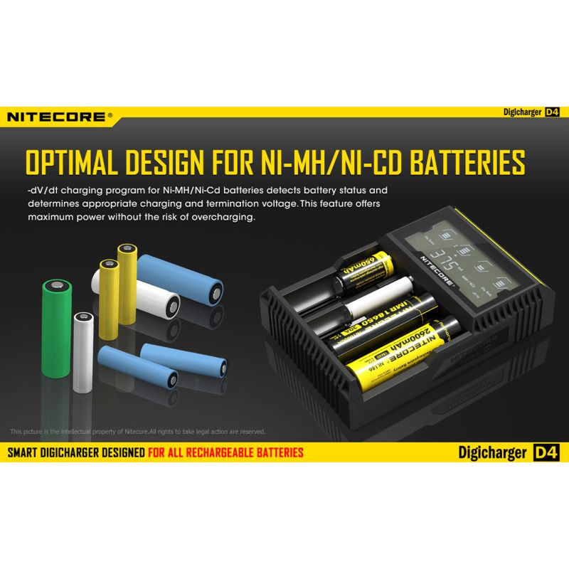 Nitecore D4 Digicharger LCD Display Intelligent Battery Charger Li-ion Ni-MH Smart Power Solution