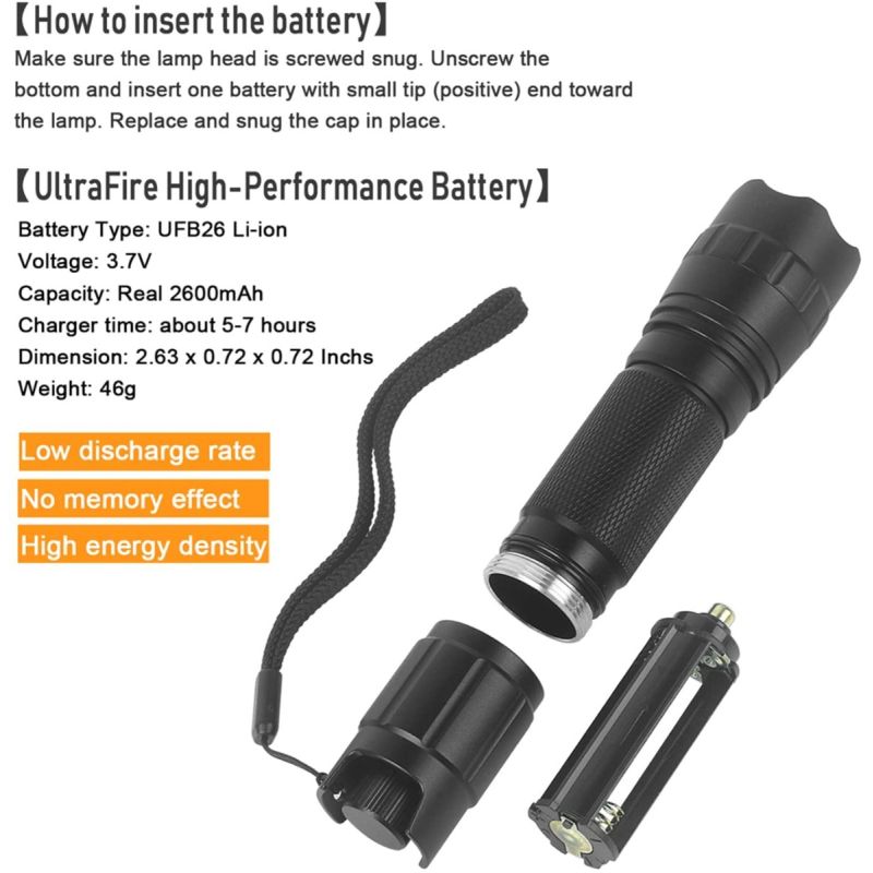 UltraFire 940nm LED IR Flashlight Adjustable Focus Stepless Dimming Night Vision Hunting and Wildlife Exploration