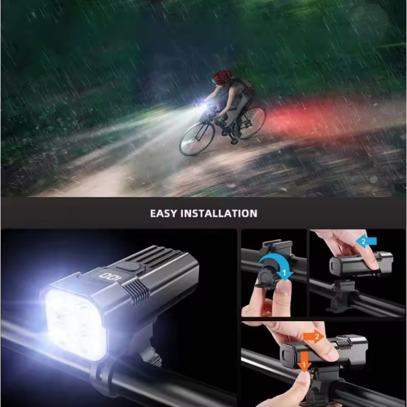 USB-C Rechargeable Bike Light Front LED Bicycle Front Light MTB Road Bike Headlamp Easy to Install Cycling Accessories