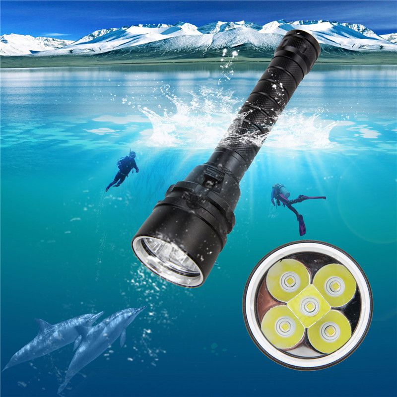 100M Waterproof 8000LM L2 LED Lantern Diving Flashlight Durable Torch with Magnetic Control for Nighttime Exploration