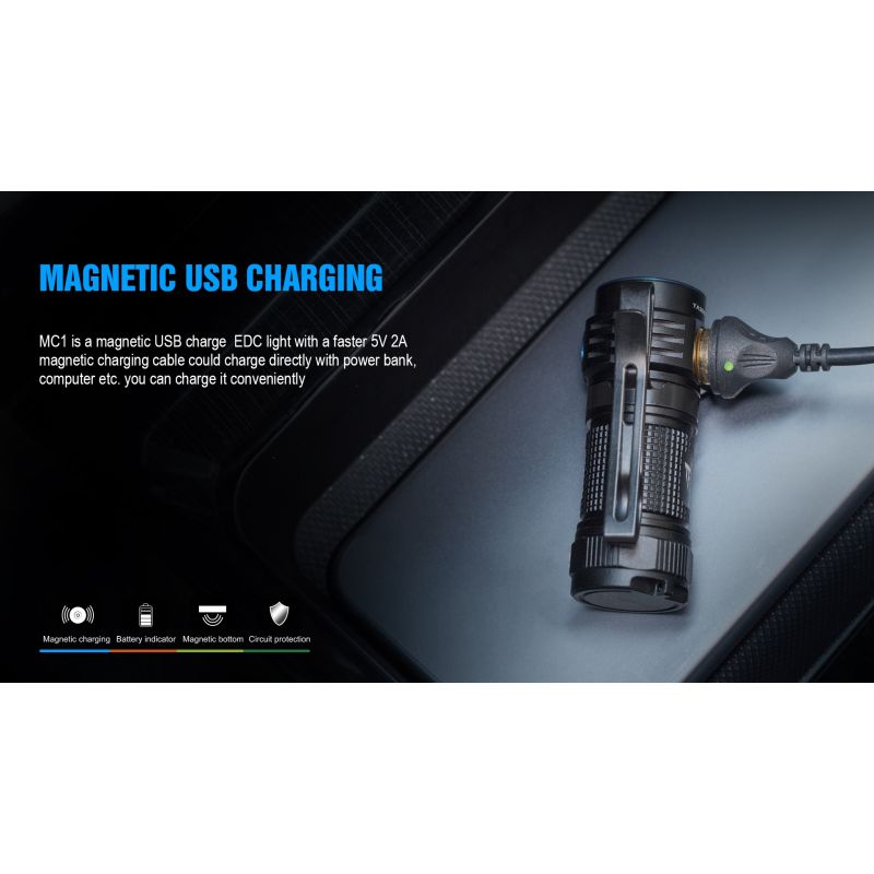 TrustFire MC1 Baton XP-L HI 1000 Lumens Rechargeable Mini EDC Flashlight with Magnetic Charging Ultra-Lightweight