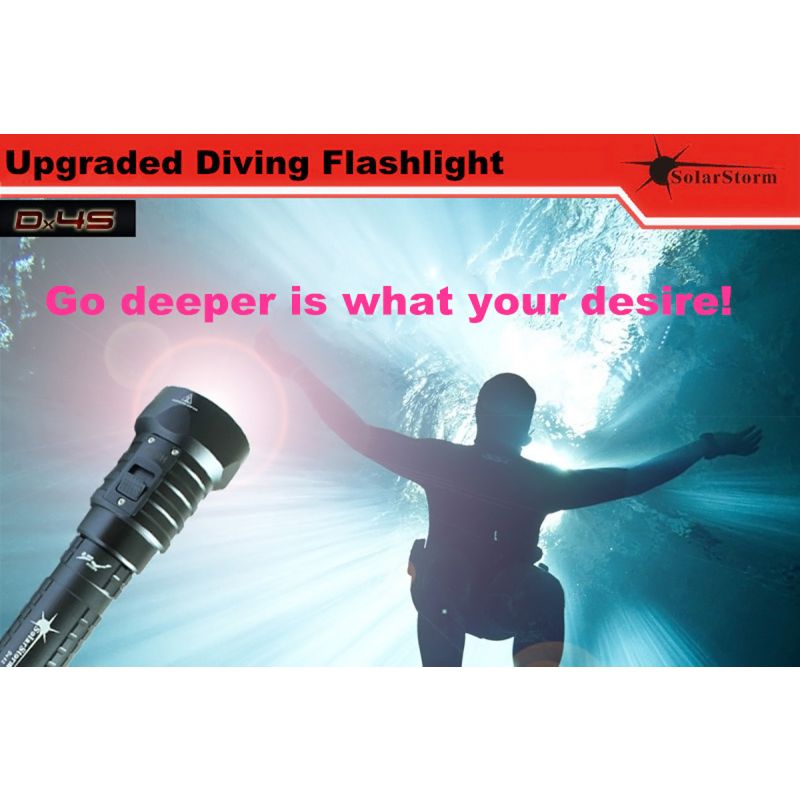 Solarstorm DX4S 4XU2 3200-Lumen LED Diving Flashlight for Enthusiasts Durable Waterproof Adventure Light
