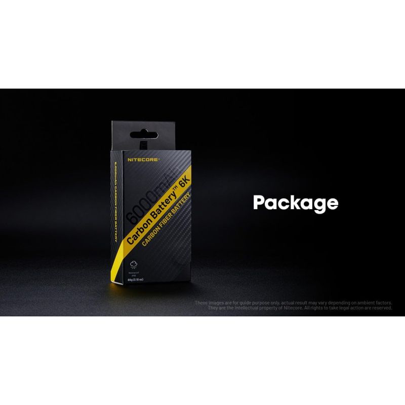 Nitecore Carbon Battery 6K USB-C Rechargeable Lightweight 6000mAh Waterproof Power Bank