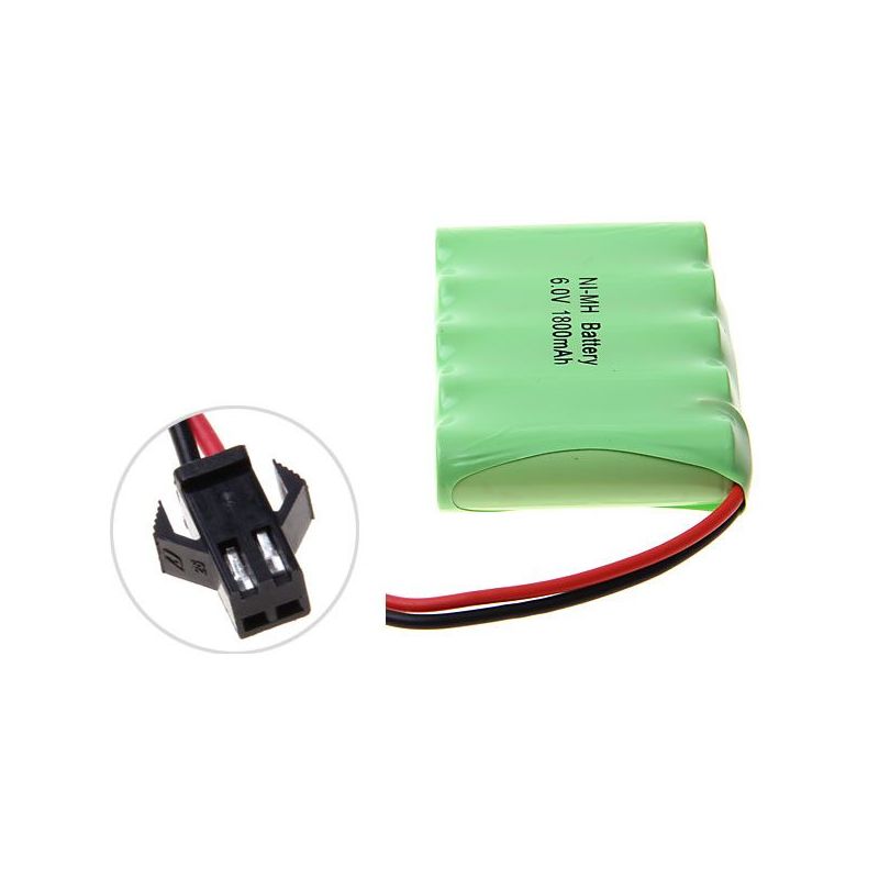 Eco-Friendly 6V 1800mAh Ni-MH SM Plug Rechargeable Battery Pack for Toys and Remote-Controlled Vehicles