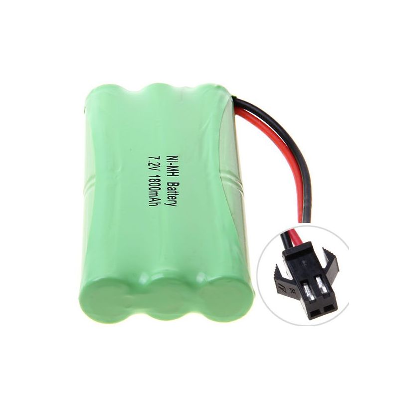 Eco-Friendly 7.2V AA 1800mAh Ni-MH SM Plug Rechargeable Battery Pack for Toy Cars Gadget Battery