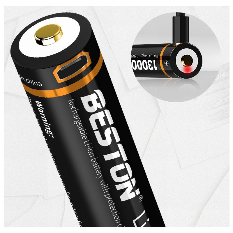 BESTON 18650 3.7V 3500mAh Micro USB Rechargeable Lithium Battery High Capacity for Electronics DIY Outdoor Use