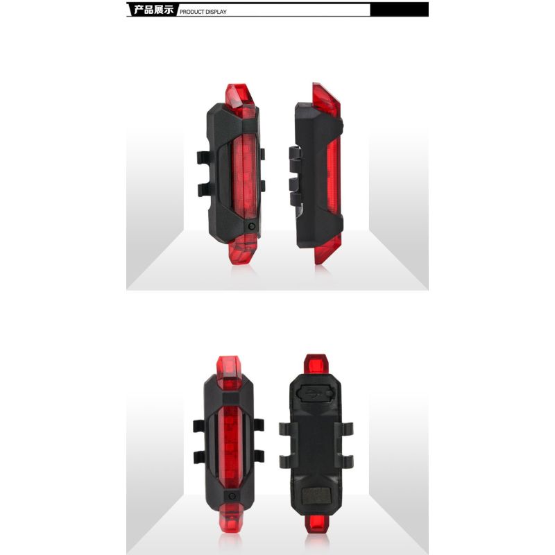 Portable USB Rechargeable Bicycle Taillight Rear Safety Light with Dynamic Flash Modes for Cycling Visibility