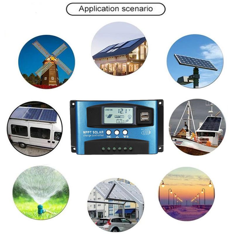 MPPT Solar Charge Controller 30A 40A 50A 60A 100A LCD Display Dual USB Battery Lifespan Extension